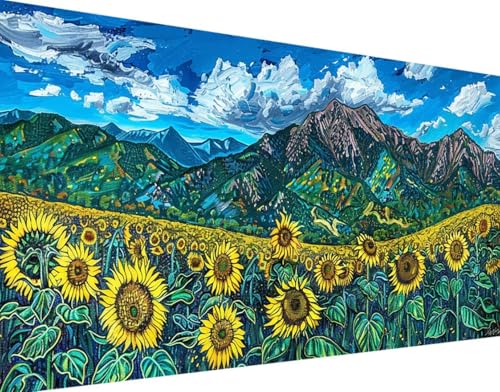 5D Diamond Painting Sonnenblume Diamond Art Blume Diamant Painting Bilder, Diamond Painting Erwachsene Groß XXL 30x60cm Quadrat Diamond Painting Set für Wohnzimmer Schlafzimmer Wanddeko Geschenk 7-U von Bugufen