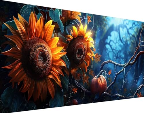 5D Diamond Painting Sonnenblume Diamond Art KüRbis Diamant Painting Bilder, Diamond Painting Erwachsene Groß XXL 30x60cm Quadrat Diamond Painting Set für Wohnzimmer Schlafzimmer Wanddeko Geschenk v-F von Bugufen