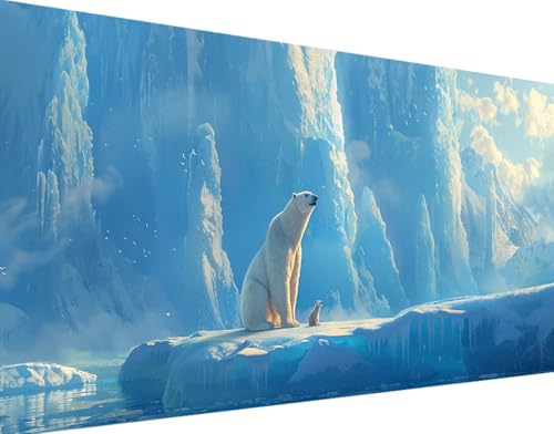 5D Diamond Painting Tier Diamond Art EisbäR Diamant Painting Bilder, Diamond Painting Erwachsene Groß XXL 70x140cm, Quadrat Diamond Painting Set für Wohnzimmer Schlafzimmer Wanddeko Geschenk n-O von Bugufen