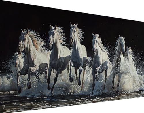 5D Diamond Painting Tier Diamond Art Horse Diamant Painting Bilder, Diamond Painting Erwachsene Groß XXL 100x200cm Round Drill Diamond Painting Set für Wohnzimmer Schlafzimmer Wanddeko Geschenk u-L von Bugufen