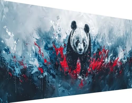 5D Diamond Painting Tier Diamond Art Panda Diamant Painting Bilder, Diamond Painting Erwachsene Groß XXL 50x100cm Round Drill Diamond Painting Set für Wohnzimmer Schlafzimmer Wanddeko Geschenk e-Y von Bugufen