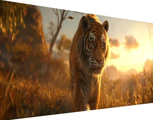 5D Diamond Painting Tier Diamond Art Tiger Diamant Painting Bilder, Diamond Painting Erwachsene Groß XXL 100x200cm Round Drill Diamond Painting Set für Wohnzimmer Schlafzimmer Wanddeko Geschenk z-6 von Bugufen