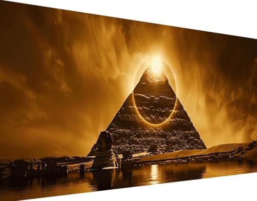 5D Diamond Painting äGypten Diamant Painting Bilder Set, Landschaft Diamond Painting Erwachsene Kinder DIY Quadrat Kristall Strass Cross Stickerei Basteln Painting Set, Home Wand Décor 50x100cm l-7 von Bugufen