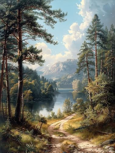 Baum Diamond Painting Bilder, 5D Diamond Painting Landschaft Daiments Painting Erwachsene Groß XXL 30X40CM Runden Diamond Art Painting Kinder Stickerei Kreuzstich Set, Wand Zimmer Deko Aesthetic 9-vL von Bugufen