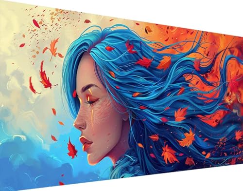 BläTter Diamond Painting Bilder, 5D Diamond Painting Frau Daiments Painting Erwachsene Groß XXL 100x200cm Quadrat Diamond Art Painting Kinder Stickerei Kreuzstich Set, Wand Zimmer Deko Aesthetic t-B von Bugufen