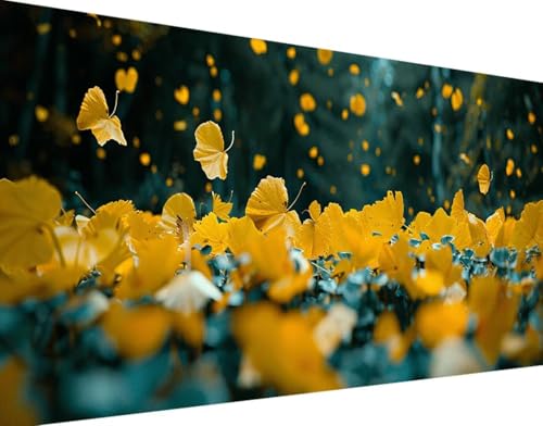 BläTter Diamond Painting Bilder, 5D Diamond Painting Ginkgo Daiments Painting Erwachsene Groß XXL 100x200cm Quadrat Diamond Art Painting Kinder Stickerei Kreuzstich Set, Wand Zimmer Deko Aesthetic 6-H von Bugufen