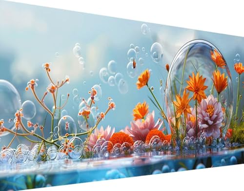 Blasen Diamond Painting Bilder, 5D Diamond Painting Blume Daiments Painting Erwachsene Groß XXL 70x140cm Quadrat Diamond Art Painting Kinder Stickerei Kreuzstich Set, Wand Zimmer Deko Aesthetic f-L von Bugufen