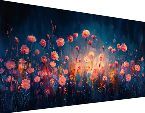 Blume Diamond Painting Bilder, 5D Diamond Painting Blatt Daiments Painting Erwachsene Groß XXL 100x200cm Round Diamond Art Painting Kinder Stickerei Kreuzstich Set, Wand Zimmer Deko Aesthetic k-0 von Bugufen