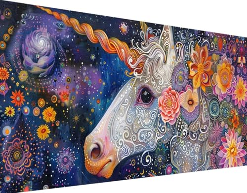 Blume Diamond Painting Bilder, 5D Diamond Painting Einhorn Daiments Painting Erwachsene Groß XXL 100x200cm Quadrat Diamond Art Painting Kinder Stickerei Kreuzstich Set, Wand Zimmer Deko Aesthetic b-0 von Bugufen