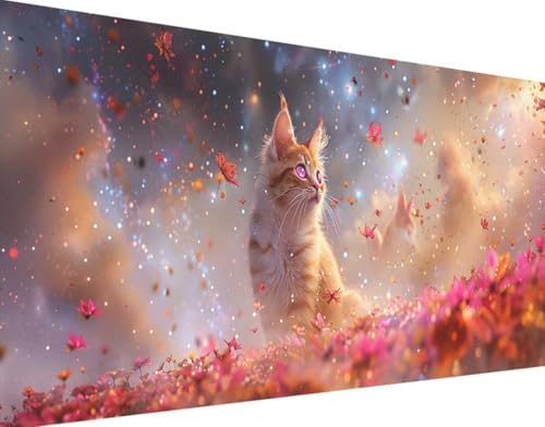 Blume Diamond Painting Bilder, 5D Diamond Painting Katze Daiments Painting Erwachsene Groß XXL 100x200cm Quadrat Diamond Art Painting Kinder Stickerei Kreuzstich Set, Wand Zimmer Deko Aesthetic 0-6 von Bugufen