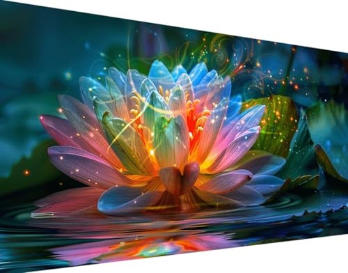 Blume Diamond Painting Bilder, 5D Diamond Painting Lotus Daiments Painting Erwachsene Groß XXL 80x160cm Quadrat Diamond Art Painting Kinder Stickerei Kreuzstich Set, Wand Zimmer Deko Aesthetic f-9 von Bugufen