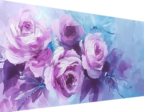 Blume Diamond Painting Bilder, 5D Diamond Painting Rose Daiments Painting Erwachsene Groß XXL 30x60cm Round Diamond Art Painting Kinder Stickerei Kreuzstich Set, für Wand Zimmer Deko Aesthetic 2-O von Bugufen