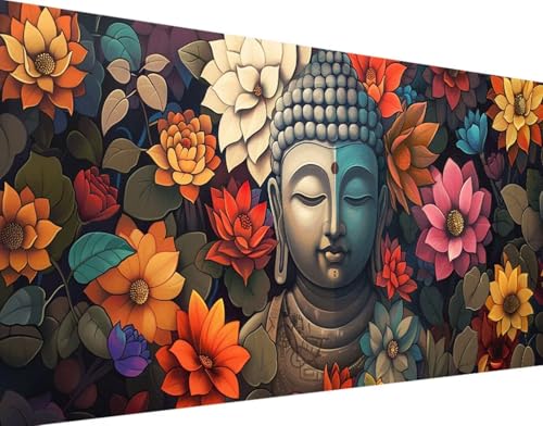 Blume Diamond Painting Bilder, 5D Diamond Painting Zen Daiments Painting Erwachsene Groß XXL 100x200cm Round Diamond Art Painting Kinder Stickerei Kreuzstich Set, für Wand Zimmer Deko Aesthetic 7-F von Bugufen