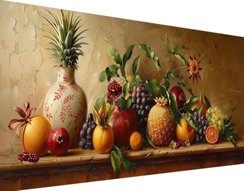 DIY 5D Diamond Painting Ananas Diamant Painting Bilder Set, Obst Diamond Painting Erwachsene Kinder DIY Quadrat Kristall Strass Cross Stickerei Basteln Painting Set, für Home Wand Décor 40x80cm 5-7 von Bugufen