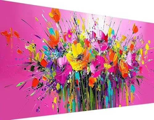 DIY 5D Diamond Painting Blume Diamant Painting Bilder Set, Abstrakt Diamond Painting Erwachsene Kinder DIY Quadrat Kristall Strass Cross Stickerei Basteln Painting Set, Home Wand Décor 80x160cm k-b von Bugufen