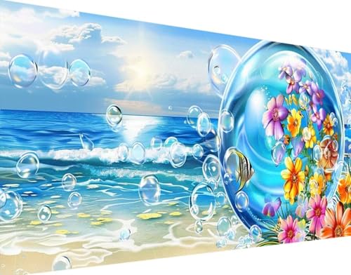 DIY 5D Diamond Painting Blume Diamant Painting Bilder Set, Ozean Diamond Painting Erwachsene Kinder DIY Round Strass Cross Stickerei Basteln Painting Set, für Home Wand Décor Geschenk 30x60cm j-3 von Bugufen