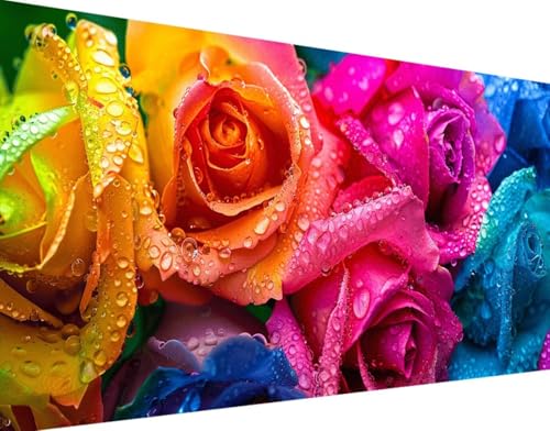 DIY 5D Diamond Painting Blume Diamond Art Rose Diamant Painting Bilder, Diamond Painting Erwachsene Groß XXL 50x100cm, Quadrat Diamond Painting Set für Wohnzimmer Schlafzimmer Wanddeko Geschenk 9-3 von Bugufen