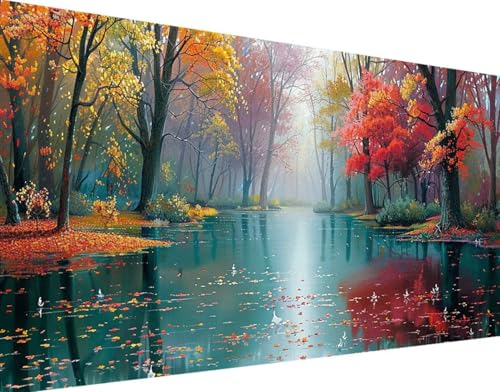 DIY 5D Diamond Painting Fallen Diamant Painting Bilder Set, Baum Diamond Painting Erwachsene Kinder DIY Round Strass Cross Stickerei Basteln Painting Set, für Home Wand Décor Geschenk 30x60cm i-3 von Bugufen