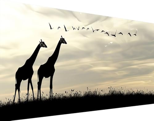 DIY 5D Diamond Painting Giraffe Diamant Painting Bilder Set, Tier Diamond Painting Erwachsene Kinder DIY Round Kristall Strass Cross Stickerei Basteln Painting Set, für Home Wand Décor 30x60cm p-k von Bugufen