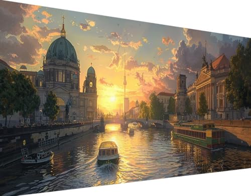 DIY 5D Diamond Painting Herbst Diamant Painting Bilder Set, Stadt Diamond Painting Erwachsene Kinder DIY Quadrat Kristall Strass Cross Stickerei Basteln Painting Set, für Home Wand Décor 40x80cm h-2 von Bugufen