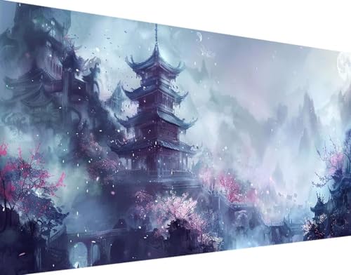 DIY 5D Diamond Painting Japan Diamond Art Berg Diamant Painting Bilder, Diamond Painting Erwachsene Groß XXL 30x60cm, Quadrat Diamond Painting Set für Wohnzimmer Schlafzimmer Wanddeko Geschenk 0-G von Bugufen