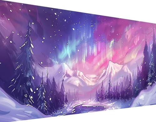 DIY 5D Diamond Painting Landschaft Diamant Painting Bilder Set, Aurora Diamond Painting Erwachsene Kinder DIY Quadrat Kristall Strass Cross Stickerei Basteln Painting Set, Home Wand Décor 30x60cm g-9 von Bugufen