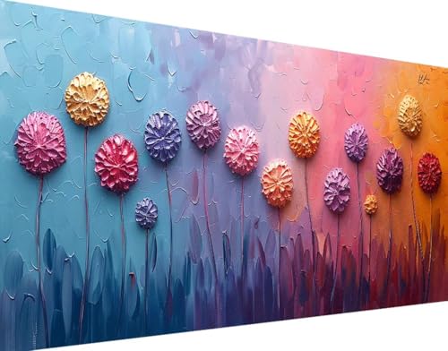 DIY 5D Diamond Painting LöWenzahn Diamant Painting Bilder Set, Blume Diamond Painting Erwachsene Kinder DIY Round Kristall Strass Cross Stickerei Basteln Painting Set, für Home Wand Décor 30x60cm o-r von Bugufen