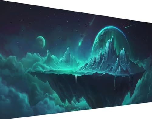 DIY 5D Diamond Painting Mond Diamond Art Berg Diamant Painting Bilder, Diamond Painting Erwachsene Groß XXL 100x200cm, Quadrat Diamond Painting Set für Wohnzimmer Schlafzimmer Wanddeko Geschenk 8-B von Bugufen