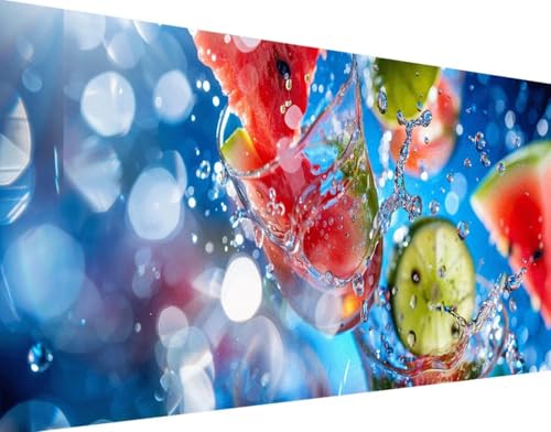 DIY 5D Diamond Painting Obst Diamant Painting Bilder Set, Wassermelone Diamond Painting Erwachsene Kinder DIY Quadrat Kristall Strass Cross Stickerei Basteln Painting Set, Home Wand Décor 30x60cm 8-w von Bugufen