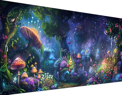 DIY 5D Diamond Painting Pilz Diamant Painting Bilder Set, Blume Diamond Painting Erwachsene Kinder DIY Quadrat Kristall Strass Cross Stickerei Basteln Painting Set, für Home Wand Décor 30x60cm 7-b von Bugufen