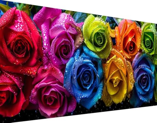 DIY 5D Diamond Painting Rose Diamant Painting Bilder Set, Blume Diamond Painting Erwachsene Kinder DIY Round Strass Cross Stickerei Basteln Painting Set, für Home Wand Décor Geschenk 30x60cm u-1 von Bugufen