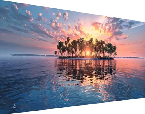 DIY 5D Diamond Painting Sonnenuntergang Diamant Painting Bilder Set, Ozean Diamond Painting Erwachsene Kinder DIY Quadrat Strass Cross Stickerei Basteln Painting Set, Home Wand Décor 100x200cm x-g von Bugufen