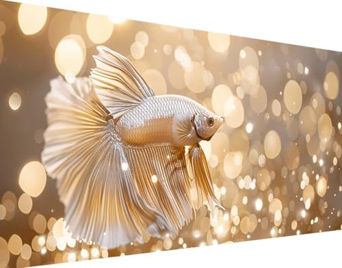 DIY 5D Diamond Painting Tier Diamant Painting Bilder Set, Fisch Diamond Painting Erwachsene Kinder DIY Quadrat Kristall Strass Cross Stickerei Basteln Painting Set, für Home Wand Décor 50x100cm q-v von Bugufen