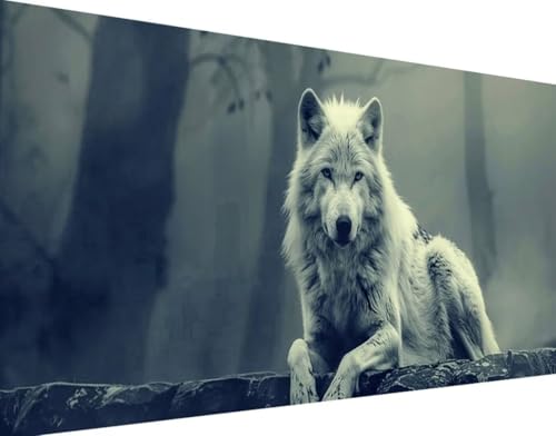 DIY 5D Diamond Painting Tier Diamond Art Wolf Diamant Painting Bilder, Diamond Painting Erwachsene Groß XXL 30x60cm, Quadrat Diamond Painting Set für Wohnzimmer Schlafzimmer Wanddeko Geschenk q-F von Bugufen