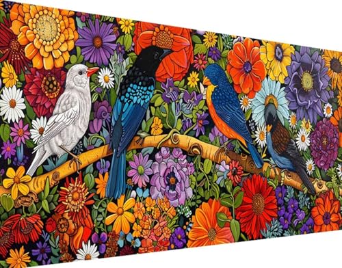 DIY 5D Diamond Painting Vogel Diamant Painting Bilder Set, Blume Diamond Painting Erwachsene Kinder DIY Quadrat Kristall Strass Cross Stickerei Basteln Painting Set, für Home Wand Décor 30x60cm 9-8 von Bugufen