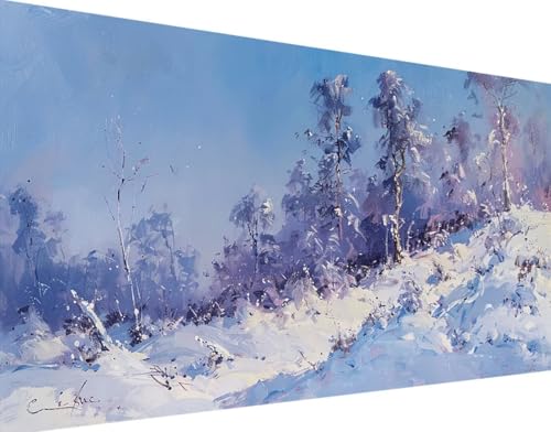 DIY 5D Diamond Painting Winter Diamant Painting Bilder Set, Schnee Diamond Painting Erwachsene Kinder DIY Round Kristall Strass Cross Stickerei Basteln Painting Set, für Home Wand Décor 100x200cm 0-f von Bugufen