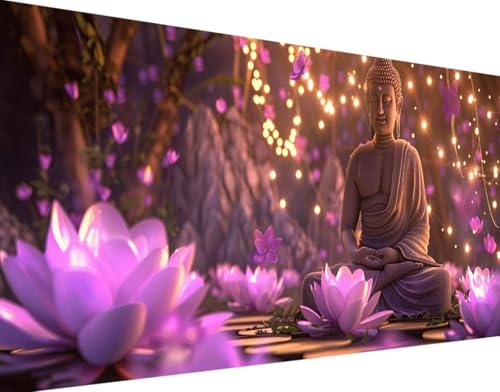 DIY 5D Diamond Painting Zen Diamond Art Blume Diamant Painting Bilder, Diamond Painting Erwachsene Groß XXL 30x60cm Round Drill Diamond Painting Set für Wohnzimmer Schlafzimmer Wanddeko Geschenk h-0 von Bugufen