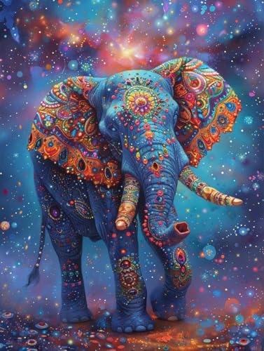 Elefant Diamond Painting Bilder, 5D Diamond Painting Tier Daiments Painting Erwachsene Groß XXL 30X40CM Quadrat Diamond Art Painting Kinder Stickerei Kreuzstich Set, Wand Zimmer Deko Aesthetic I-f5 von Bugufen