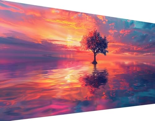 Fallen Diamond Painting Bilder, 5D Diamond Painting Sonnenuntergang Daiments Painting Erwachsene Groß XXL 40x80cm Round Diamond Art Painting Kinder Stickerei Kreuzstich Set, Wand Zimmer Deko 3-T von Bugufen