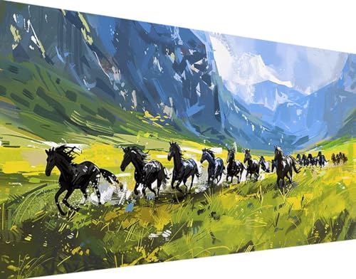 Horse Diamond Painting Bilder, 5D Diamond Painting Tier Daiments Painting Erwachsene Groß XXL 30x60cm Round Diamond Art Painting Kinder Stickerei Kreuzstich Set, für Wand Zimmer Deko Aesthetic 7-3 von Bugufen