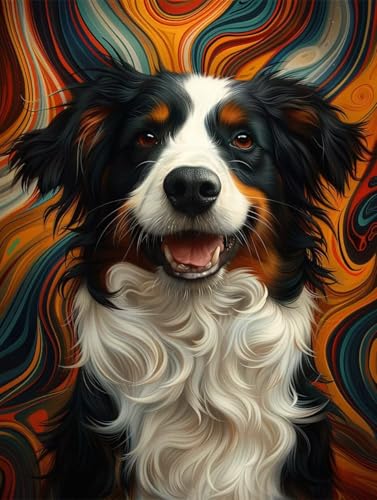 Hund Diamond Painting Bilder, 5D Diamond Painting Tier Daiments Painting Erwachsene Groß XXL 80X110CM Quadrat Diamond Art Painting Kinder Stickerei Kreuzstich Set, Wand Zimmer Deko Aesthetic H-gZ von Bugufen