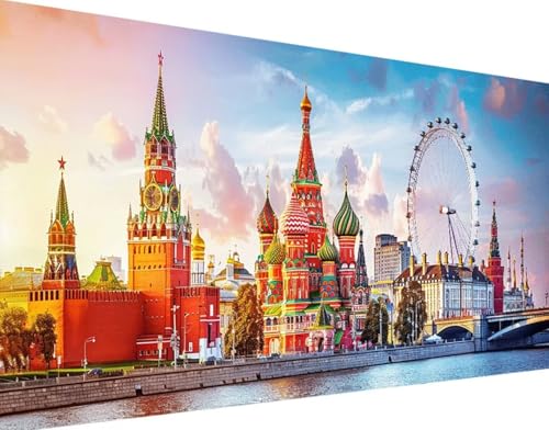 Kirche Diamond Painting Bilder, 5D Diamond Painting Landschaft Daiments Painting Erwachsene Groß 30x60cm Quadrat Diamond Art Painting Kinder Stickerei Kreuzstich Set, Wand Zimmer Deko Aesthetic s-R von Bugufen