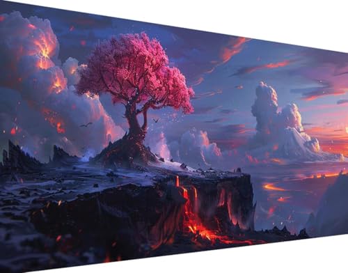 Landschaft Diamond Painting Bilder, 5D Diamond Painting Baum Daiments Painting Erwachsene Groß XXL 30x60cm Quadrat Diamond Art Painting Kinder Stickerei Kreuzstich Set, Wand Zimmer Deko Aesthetic 9-0 von Bugufen