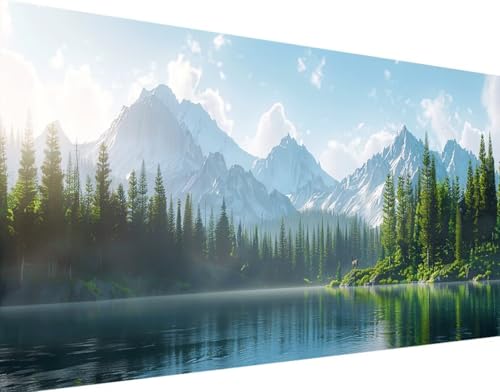 Landschaft Diamond Painting Bilder, 5D Diamond Painting Berg Daiments Painting Erwachsene Groß XXL 100x200cm Round Diamond Art Painting Kinder Stickerei Kreuzstich Set, Wand Zimmer Deko Aesthetic 0-0 von Bugufen