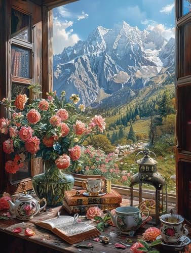 Landschaft Diamond Painting Bilder, 5D Diamond Painting Blume Daiments Painting Erwachsene Groß XXL 30X40CM Quadrat Diamond Art Painting Kinder Stickerei Kreuzstich Set, Wandzimmer Deko Aesthetic S-r4 von Bugufen