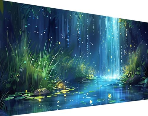 Landschaft Diamond Painting Bilder, 5D Diamond Painting Fallen Daiments Painting Erwachsene Groß 100x200cm Quadrat Diamond Art Painting Kinder Stickerei Kreuzstich Set, Wand Zimmer Deko Aesthetic d-5 von Bugufen