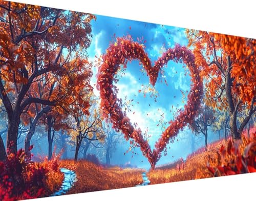 Liebe Diamond Painting Bilder, 5D Diamond Painting Fallen Daiments Painting Erwachsene Groß XXL 50x100cm Round Diamond Art Painting Kinder Stickerei Kreuzstich Set, Wand Zimmer Deko Aesthetic k-C von Bugufen