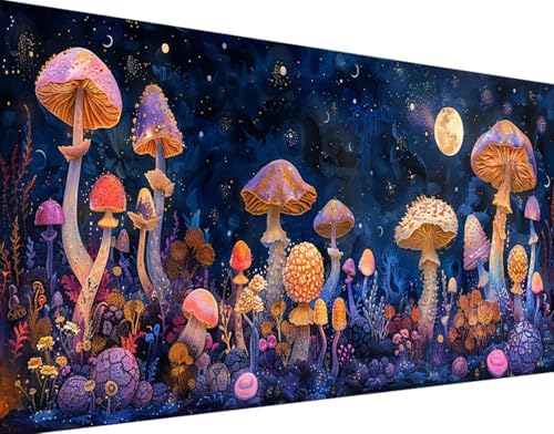 Mond Diamond Painting Bilder, 5D Diamond Painting Pilz Daiments Painting Erwachsene Groß XXL 100x200cm Round Diamond Art Painting Kinder Stickerei Kreuzstich Set, für Wand Zimmer Deko Aesthetic c-2 von Bugufen