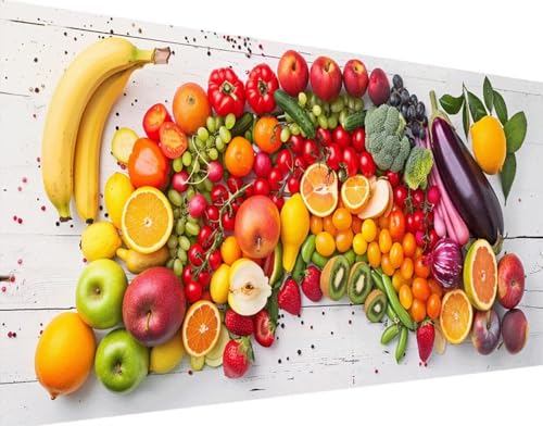 Obst Diamond Painting Bilder, 5D Diamond Painting GemüSe Daiments Painting Erwachsene Groß XXL 100x200cm Quadrat Diamond Art Painting Kinder Stickerei Kreuzstich Set, Wand Zimmer Deko Aesthetic l-D von Bugufen