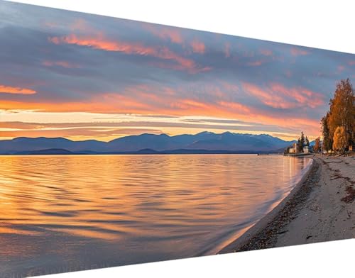 Ozean Diamond Painting Bilder, 5D Diamond Painting Sonnenuntergang Daiments Painting Erwachsene Groß XXL 100x200cm Quadrat Diamond Art Painting Kinder Stickerei Kreuzstich Set, Wand Zimmer Deko l-N von Bugufen